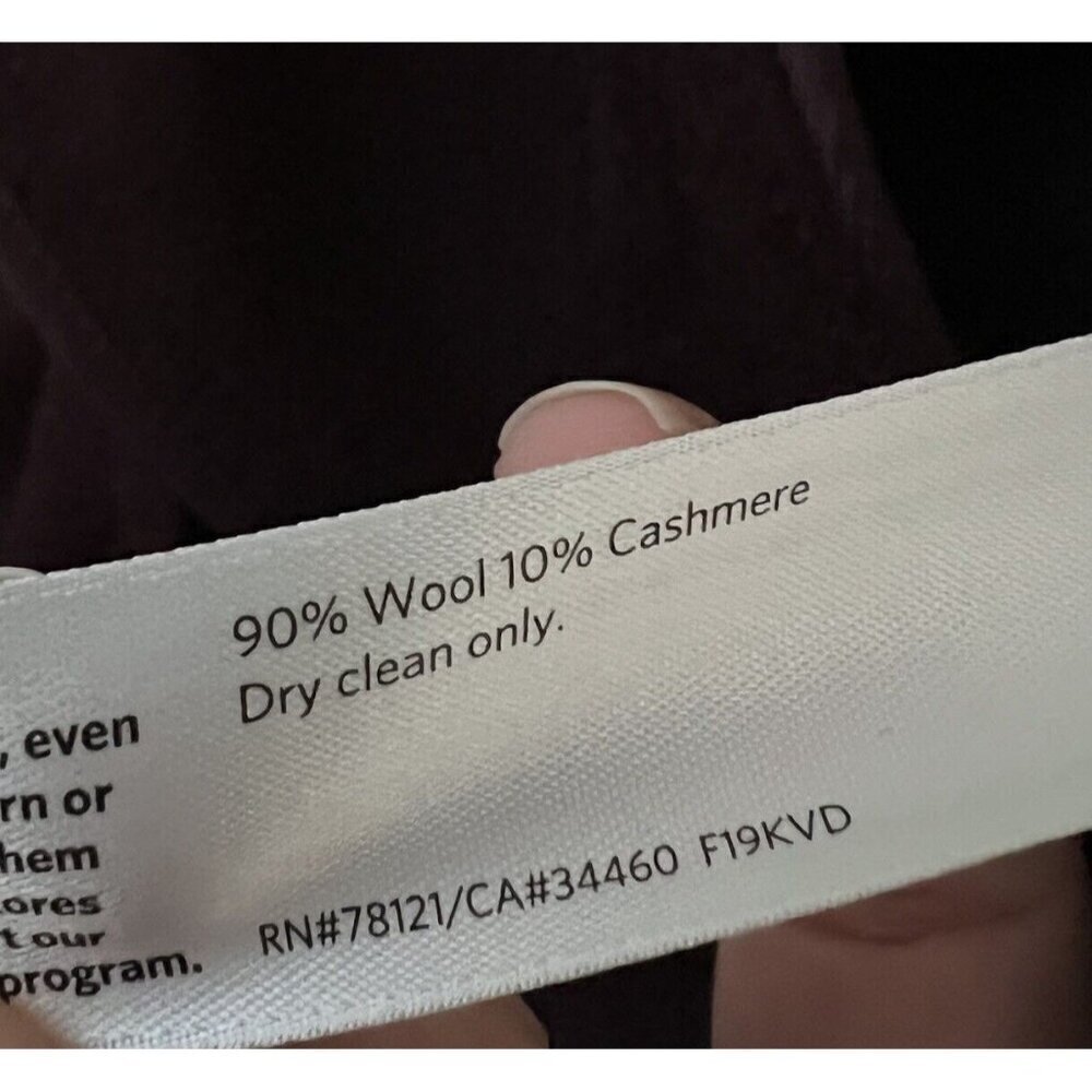 Eileen Fisher Brushed Wool Stand Collar Doubleface Boxy Coat Petite Large Cassis - Picture 9 of 9